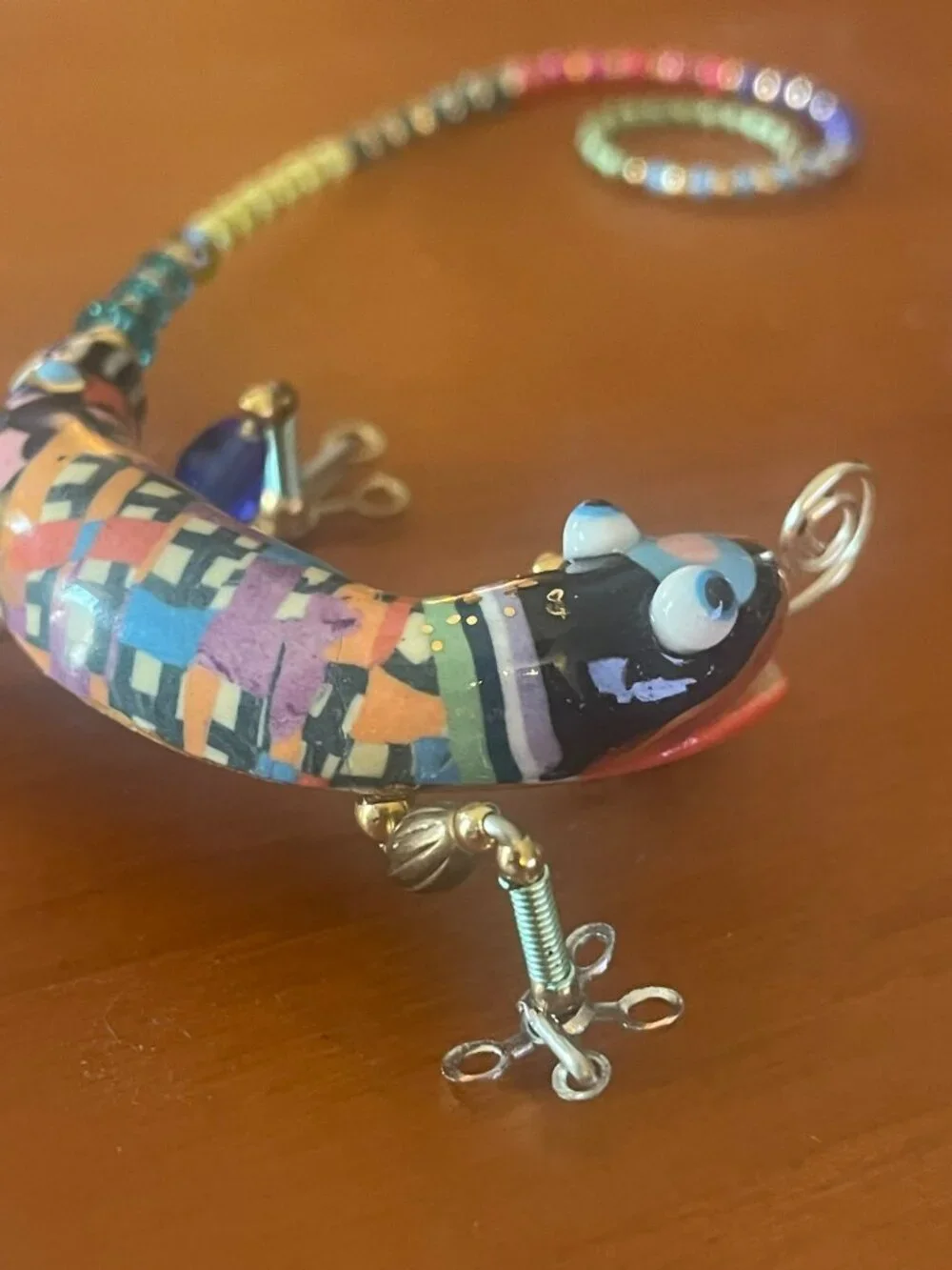 Cynthia Chuang & Erh-Ping Hand-Made Porcelain Chameleon Lizard Brooch Pin
